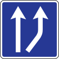 Start of lane on the right