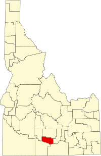 Map of Ajdaho highlighting Jerome County