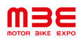MBE [it] (Motor Bike Expo) spinonym logo. The same glyph is repeated in three different orientations.