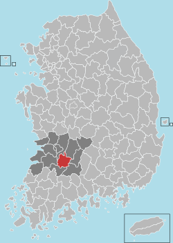 任實郡在韓國及全羅北道的位置