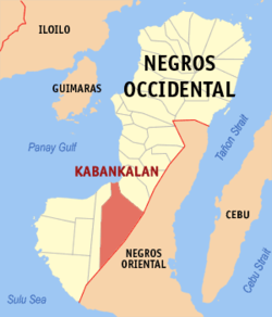 Map of Negros Occidental with Kabankalan highlighted
