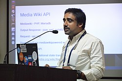 At presentation in Wiki Conference India, Mohali