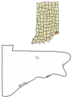 Location of Florence in Switzerland County, Indiana.