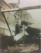 Collision damage to paddle boxes, August 1900