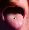 A pierced tongue