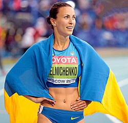 Hanna Melnytšenko Moskovan MM-kilpailuissa 2013.