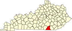 Karte von McCreary County innerhalb von Kentucky