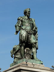Standbeeld van Rubens op de Groenplaats in Antwerpen