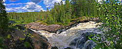 A waterfall in Voynitsa protected area, Kalevalsky District