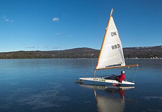 I substantially rewrote Wind-powered vehicle—That's me on the ice boat!