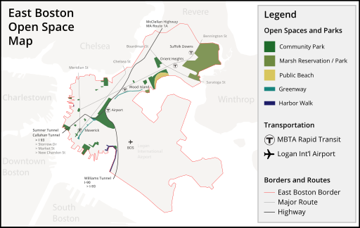 East Boston Open Space and Parks Map