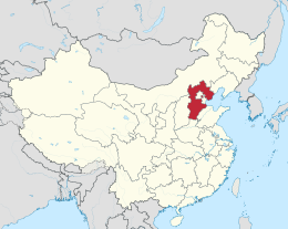 Hebei vilayəti xəritədə