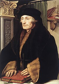 Erasmus ifjabb Hans Holbein festményén, 1523-ban