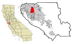 Santa Claran sijainti Santa Claran piirikunnassa ja Kaliforniassa.