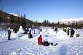 Ei tevling i snøskjering i Alaska.
