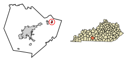 Location of Smiths Grove in Warren County, Kentucky.