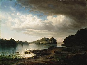 Suomalainen järvimaisema, 1854