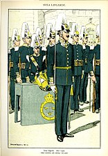 Regementets uniformer vid slutet av 1880-talet.