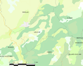 Mapa obce Lieuche