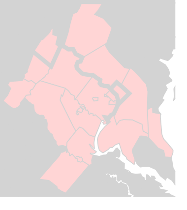 华盛顿哥伦比亚特区在Washington Metropolitan Area的位置