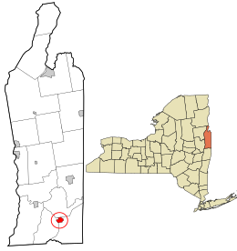 Location in Washington County and the state of New York.