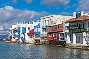 Stadsdelen Little Venice i Mykonos stad