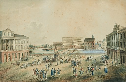 Gustav Adolfs torg, då Norrmalmstorg, ca 1790.