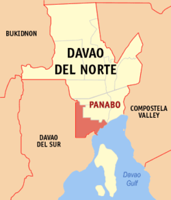 Peta Davao Utara dengan Panabo dipaparkan