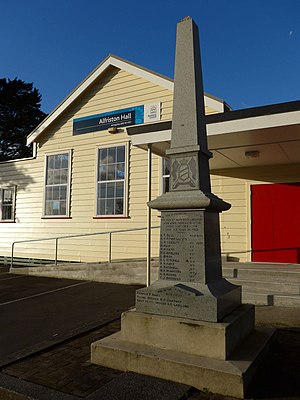 Alfriston Hall and war memorial