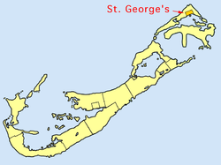 St. George'sin kunnan sijainti Bermudalla.