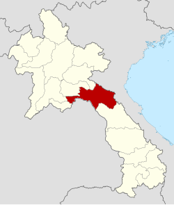 Map showing location of Bolikhamsai province in Laos