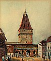 Johann Böbel (1824–1887) – akvarel, Mestna vrata na ulici Turnului