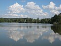 Blick vom Staudamm über den Keller See in östliche Richtung