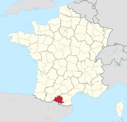 Arjēžas atrašanās vieta Francijā