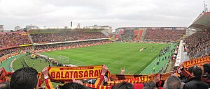 Das Ali-Sami-Yen-Stadion vor einer Partie zwischen Galatasaray Istanbul gegen Fenerbahçe Istanbul.