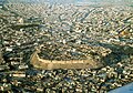 Aerial view of the Citadel of Erbil, surrounded by the modern city