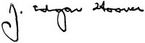 John Edgar Hoover, podpis