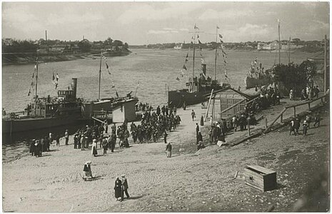 Чудская флотилия в порту Пскова. Захват эстонской армией Пскова. 26 мая 1919 года