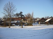 Blick von der Hauptstrasse durch Thundorf nach Nordnordwest