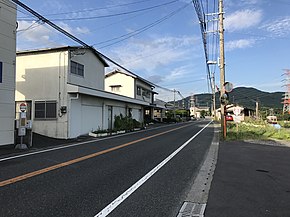 Japan National Route 200 in front of Chikuzen-Yamae Station.jpg