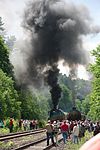 Dampfloks am 31. Mai 2009 beim Bahnfest zur Wiedereröffnung des Streckenabschnitts Grenzau–Siershahn