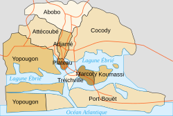 Map of Abidjan's communes