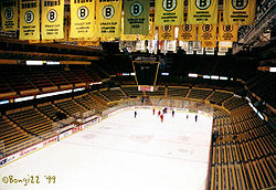 Boston Garden připravená pro zápas NHL