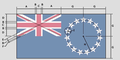 Rozměry vlajky Cookových ostrovů