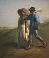 『仕事に出かける人』1851-53年。油彩、キャンバス、55.9 × 45.7 cm。シンシナティ美術館。