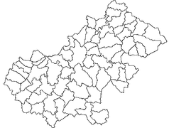 Mapa konturowa okręgu Satu Mare, w centrum znajduje się punkt z opisem „Satu Mare”