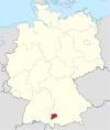 Tyskland, beliggenhed af Unterallgäu markeret