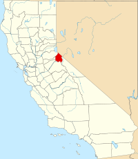 Map of California highlighting Alpine County