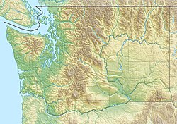 Topographic map of Washington showing the Georgia Depression in the northwestern corner of the state