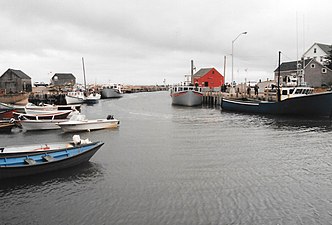 Fundy Shore und Annapolis Valley: Flut im Hafen von Hall's Harbour